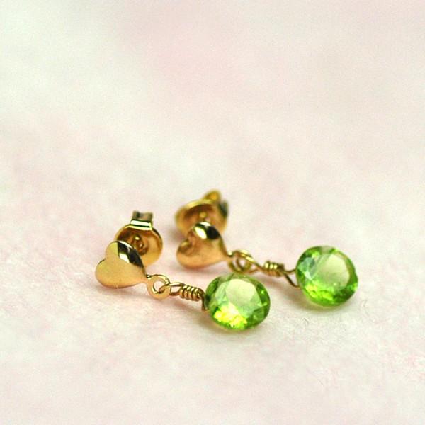 ブリリアンカットペリドットピアス・イヤリング　/　ペリドット　パワーストーン　天然石