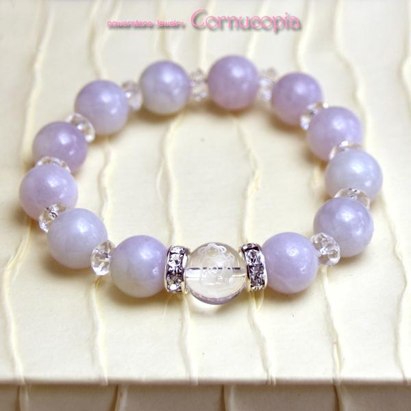 開運ラベンダー翡翠＆弁天さまレディースブレスレット　送料無料　2021年開運石・開運色　パワーストー...