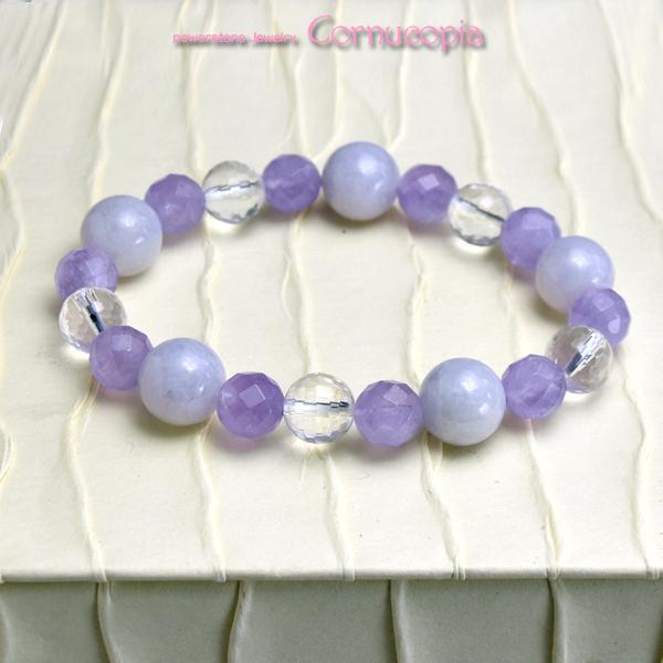 【開運】ラベンダー翡翠＆ラベンダーアメジストレディースブレスレット　送料無料　2021年開運石・開運...