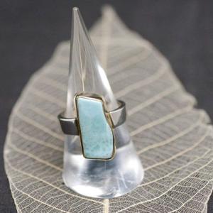 【在庫限り５０％オフセール】ラリマー・ウイザードパワーストーンリング002（サイズ１８）パワーストー...