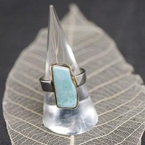 【在庫限り５０％オフセール】ラリマー・ウイザードパワーストーンリング2（サイズ１８）パワーストーン　...