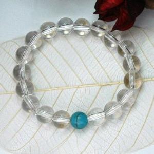 １２月バースメンズパワーストンブレス/ターコイズ＆クオーツ