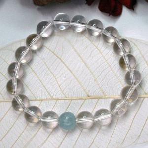 ３月バースメンズパワーストンブレス/アクアマリン＆クオーツ