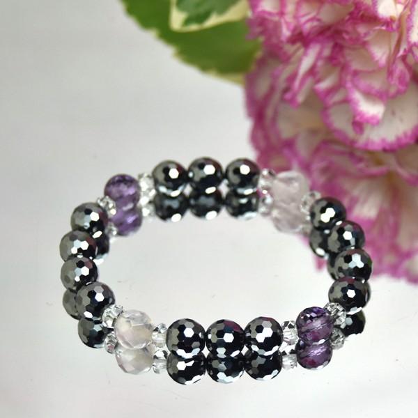 弥山(ミセン)テラヘルツブレスレットE　テラヘルツ丸玉８ｍｍ　人工鉱石　パワーストーン　弥山テラヘル...