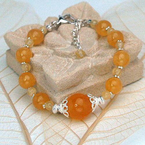 プリンセスマンダリンパワーストーンレディースブレスレット/オレンジカルサイト　天然石　送料無料