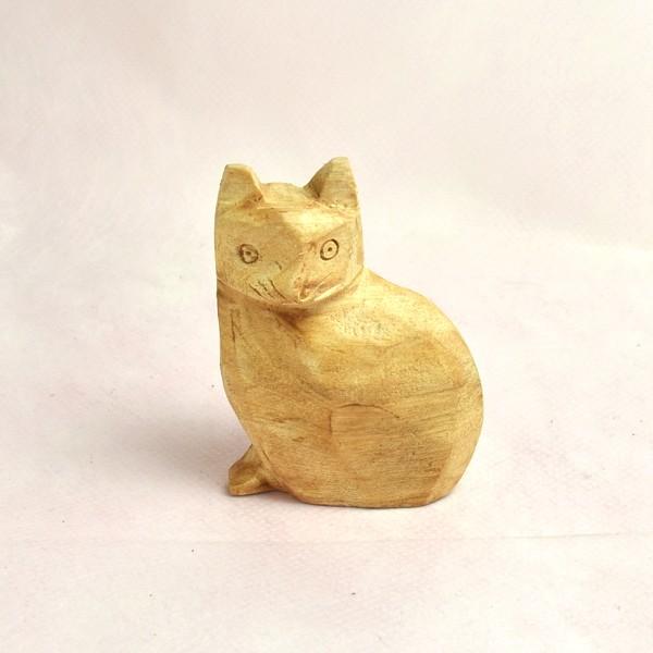 【再入荷】パロサント インカネコ（カービング）　天然香木　木彫り　ねこ
