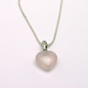 ローズクォーツ ハートペンダントトップパワーストーン　天然石