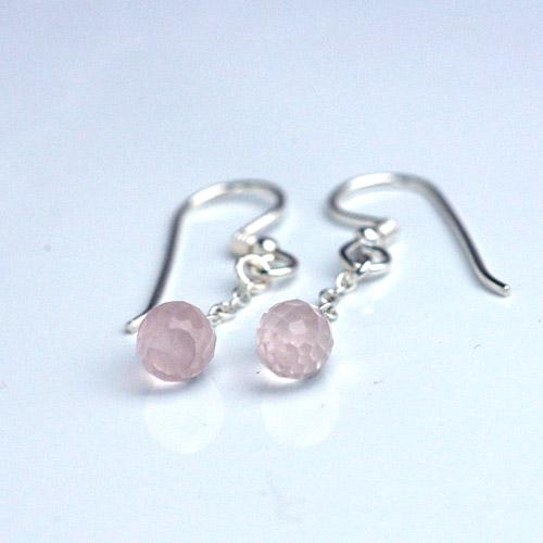 ジュピアローズクォーツパワーストーンピアス/ローズクォーツパワーストーン　天然石
