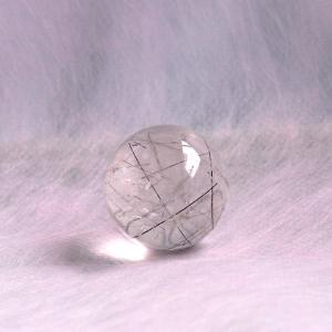 ルチルクォーツ（針水晶）原石 スフィア 丸玉 風水天珠堂 220115-8