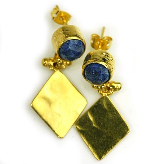 【売り尽くし半額セール】ラピスピアス2　揺れるピアス　ラピスラズリ　パワーストーン　ターキッシュシリ...