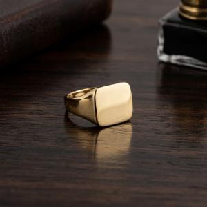 18金シグネットリング印台 リング メンズ 男...の詳細画像1