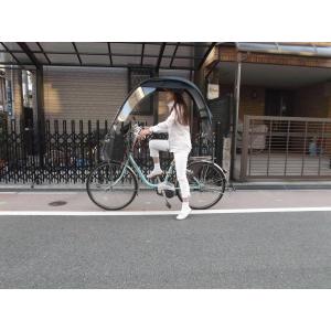 自転車に屋根、UVカット、日除け、雨除け、UV薄手黒生地のポンチョ、傘