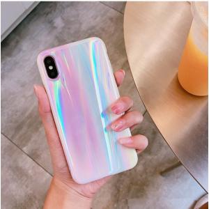 予約販売【iPhone 12シリーズ対応】 見る角度によって変わるピンクオーロラ　iPhoneスマホケース