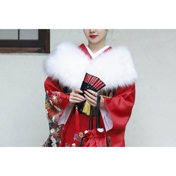 ★送料無料★成人式 フェイクファーショール　白　 卒業式 成人式 披露宴 結婚式 振袖