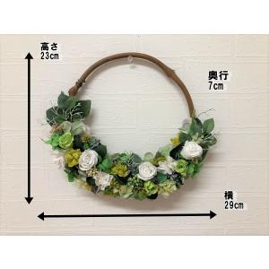 グリーンアレンジ 壁掛け リース プリザーブド...の詳細画像5