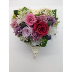 ハート カゴアレンジ お祝い 花ギフト ピンク...の詳細画像1