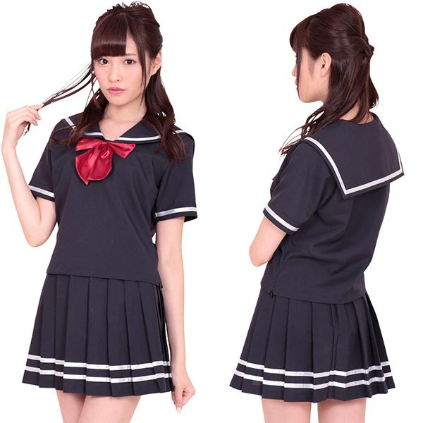 純情ダブルラインセーラー服 コスプレ 可愛い 制服 スクール セーラー ブレザー アニメ アイドル ...