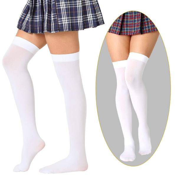 さらさらシルキーニーハイ ホワイト コスプレ小物 ソックス 靴下 アニメ アイドル ハロウィン 仮装...