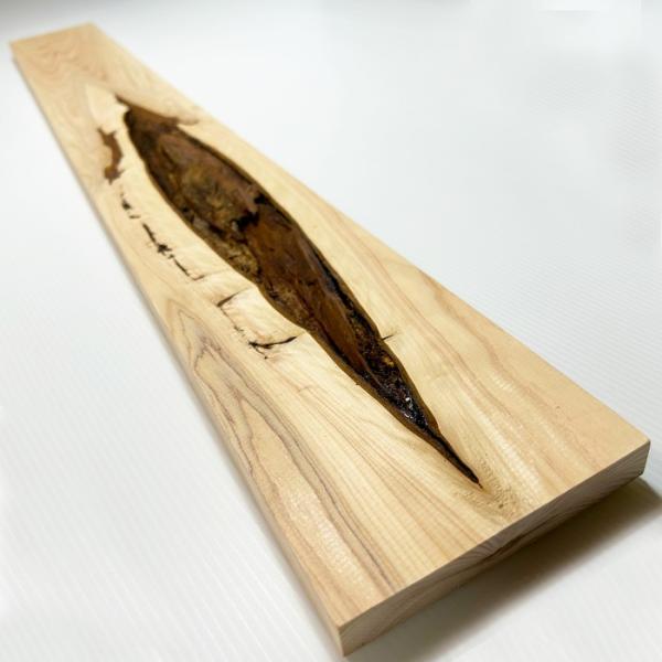 ひのき木材 アート木材 天然木材 看板 一枚板 インテリア 自然 95cm×12cm×1.8cm