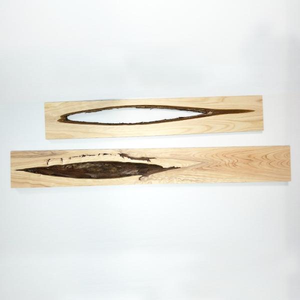 ひのき木材 アート木材 天然木材 2枚セット 看板 一枚板 インテリア