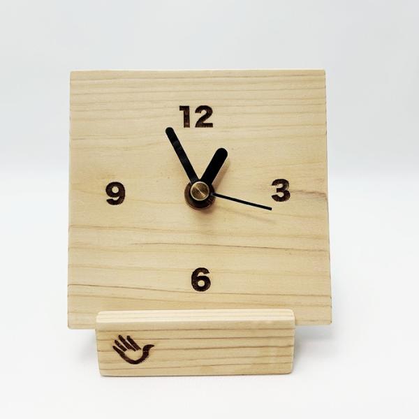 時計 置き時計 ヒノキ 桧 ミニ HINOKIO’CLOCK Natural 無垢材 木目弱め おし...