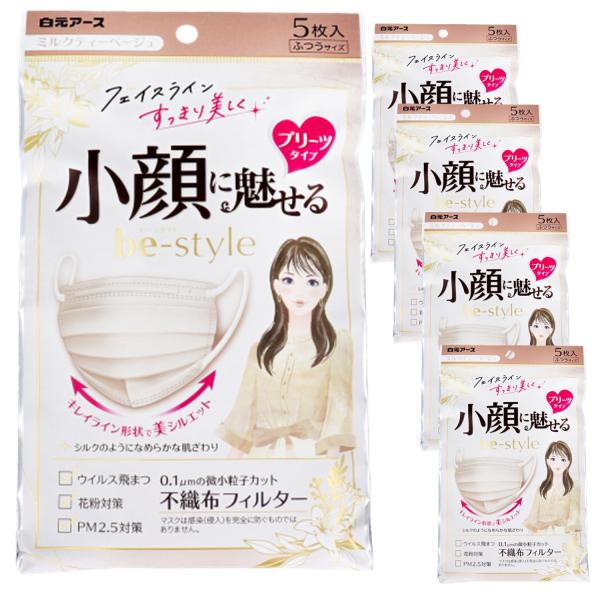 5個セット 小顔に見えるマスク 小顔マスク 女性 不織布 素肌マスク 視覚的リフトアップ効果 小顔マ...