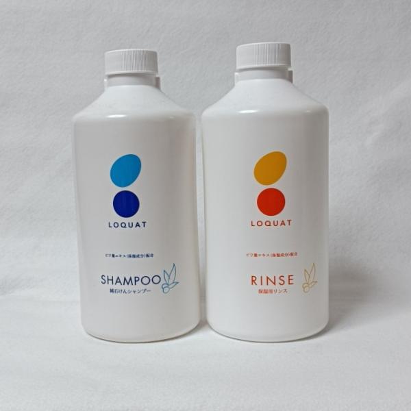 ロクワットシャンプーリンスペアセット 各700ml  無着色 防腐剤フリー 約4ヶ月分