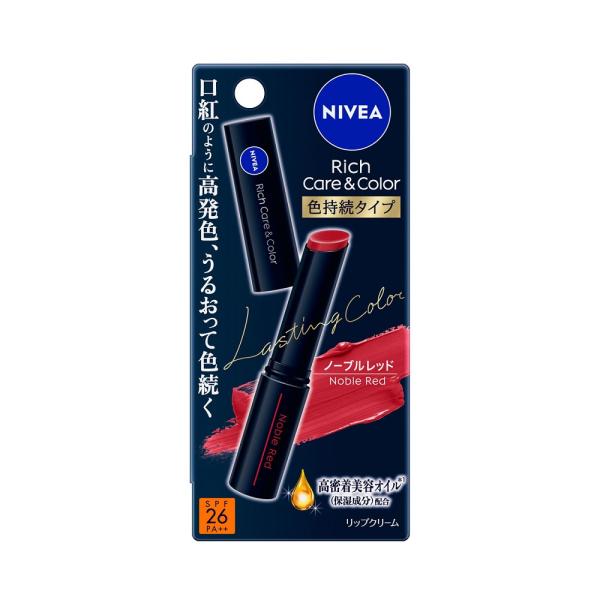 花王 ニベア リッチケア＆カラーリップ 色持続タイプ ノーブルレッド