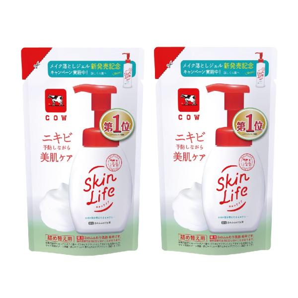 牛乳石鹸共進社 スキンライフ 薬用泡のふんわり洗顔 詰替用 140ml 2個セット【医薬部外品】