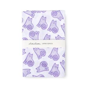 リサラーソン　 手ぬぐい てぬぐい -（NINA CAT　小）紫｜cosmebelieve