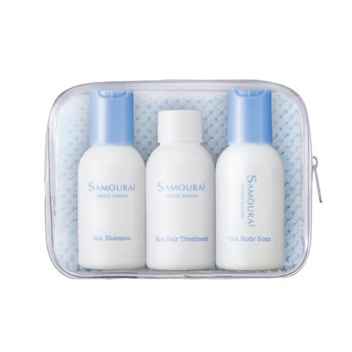 サムライ ホワイトサボン トラベルスパセット(シャンプー・トリートメント・ボディソープ 各40ml＋...