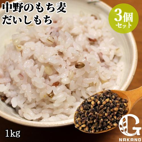 大分県豊後大野市清川町産 中野のもち麦 だいしもち 1kg×3個セット むらさきもち麦 食物繊維 農...