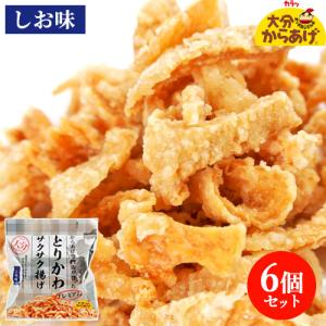 添加物不使用 プレミアム とりかわサクサク揚げ しお味 25g×6個セット 国産鶏皮&米油使用 唐揚げ スナック おつまみ 大分からあげ 送料込｜cosmebox