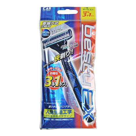 貝印(Kaijirusi) ベスティーEX(首振り式) カミソリ 3+1本入 BSTX-3 使い捨て...