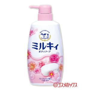 牛乳石鹸(COW) ミルキィボディソープ フローラルソープの香り 550mL｜cosmebox