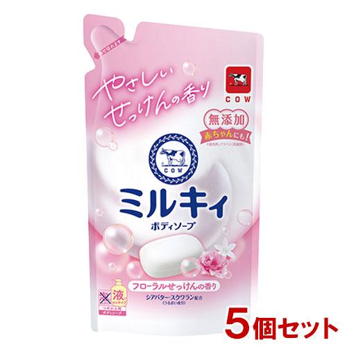 牛乳石鹸(COW) ミルキィボディソープ フローラルせっけんの香り 詰替用 360ml×5個セット ...