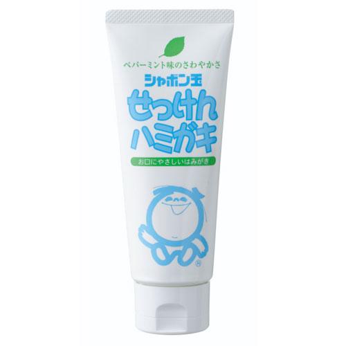 シャボン玉石けん せっけんハミガキ 140g 爽やかなペパーミント味 歯磨き粉 電動ハブラシにもおす...
