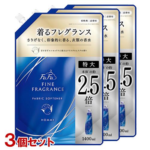 ファーファ(FaFa) ファインフレグランス オム 詰替用 特大1400ml×3個セット 洗濯柔軟剤...