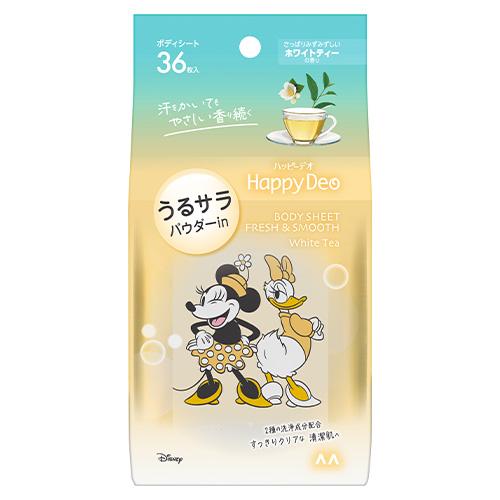 ハッピーデオ(Happy Deo) ボディシート うるサラ ホワイトティーの香り 36枚入 パウダー...