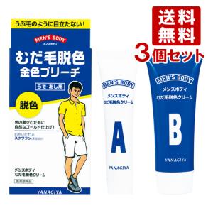 在庫限り 柳屋 メンズボディ むだ毛脱色クリーム (うで・あし用脱色剤)×3個セット yanagiya 送料込｜cosmebox