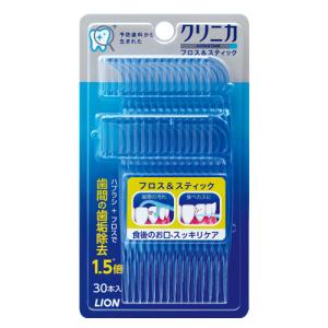 クリニカ フロス＆スティック 30本入 歯間ブラシ デンタルフロス ライオン(LION)