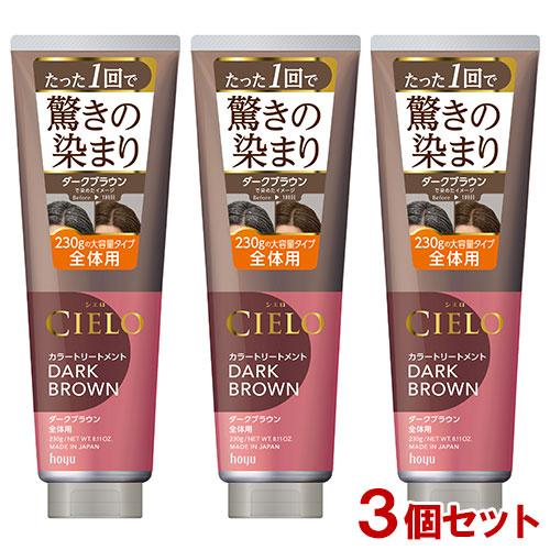 シエロ(CIELO) カラートリートメント 全体用 ダークブラウン 230g×3個セット ホーユー(...