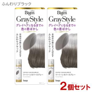 ビゲン グレイスタイル(Gray Style) ツートーンカバースプレー ふんわりブラック 95g×2個セット 白髪用 ホーユー 送料込｜cosmebox