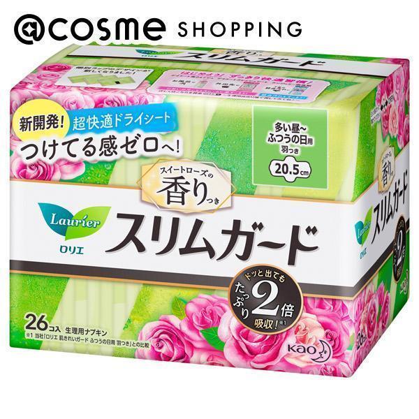 ロリエ スリムガード ローズ多い昼〜ふつうの日羽つき(多い昼〜ふつうの日用 羽つき/スイートローズの...