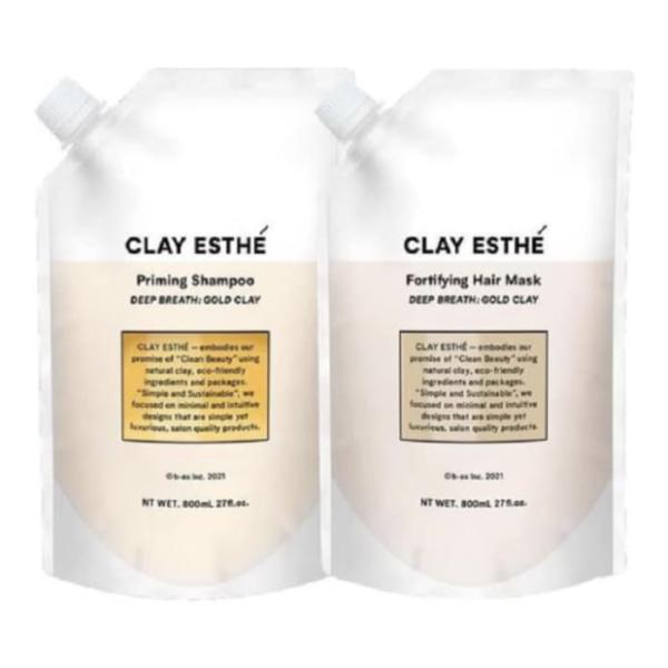 クレイエステ プライミングシャンプー ゴールドクレイ 800ml + フォーティファイングヘアマスク...