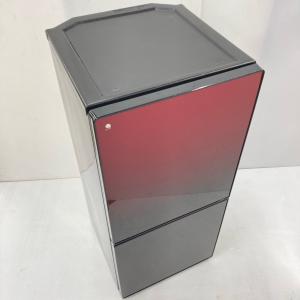 2ドア冷蔵庫 ガラス扉 ユーイング UR-FG110J-R 2017年製 110L ブラックレッド
