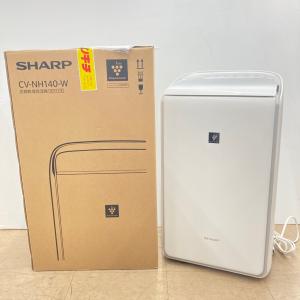 中古 シャープ 衣類乾燥除湿機 ハイブリッド方式 パワフルタイプ プラズマクラスター CV-NH140-W 2021年製 ホワイト｜cosmo-space