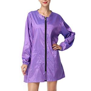 IKENOKOI理髪師エプロン 理髪ケープ ポケット付 防水 仕事 家事 作業 ヘアサロン 自宅 美容師 理髪師 ペットトリマー 職人 主婦（パープル