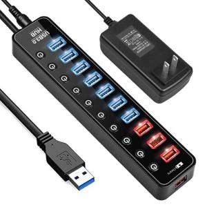 USB3.0 ハブ 電源付き， 11ポート USBハブ  USB