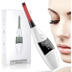 ホットビューラー まつ毛カーラー 充電式 4段階温度調節 急速予熱 24時間キープ 火傷防止 自動オフ機能 USB充電 両面コーム 持ちやすい LCD